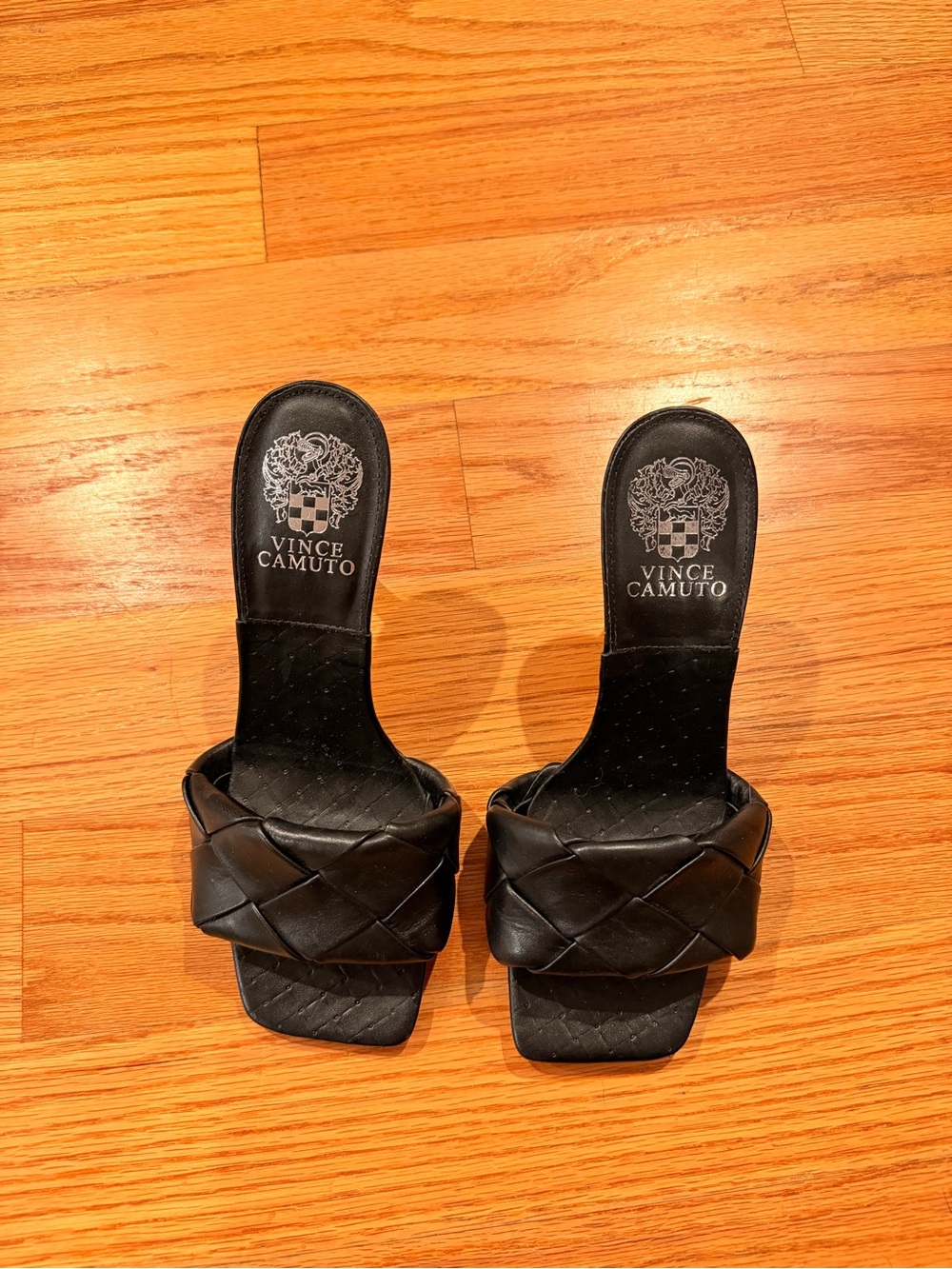 Vince Camuto Black Braided Slide Mules